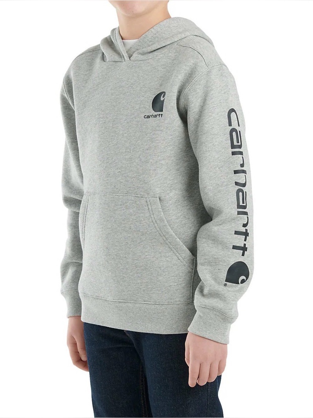 Carhartt Boys Grey Long Sleeve Graphic Hoodie